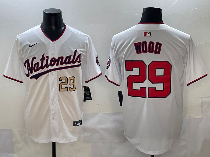Men 2025 Washington Nationals #29 Wood White Game Nike MLB Jersey style 4